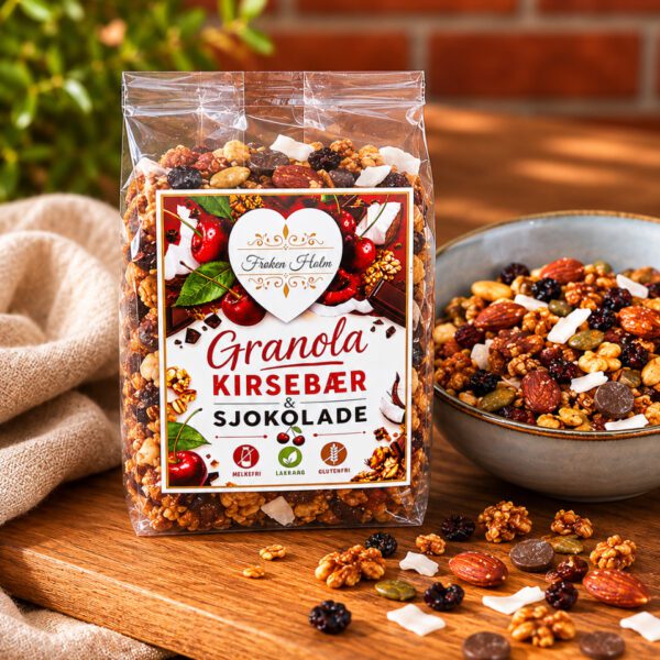 NYHET!! Granola - Kirsebær & Sjokolade