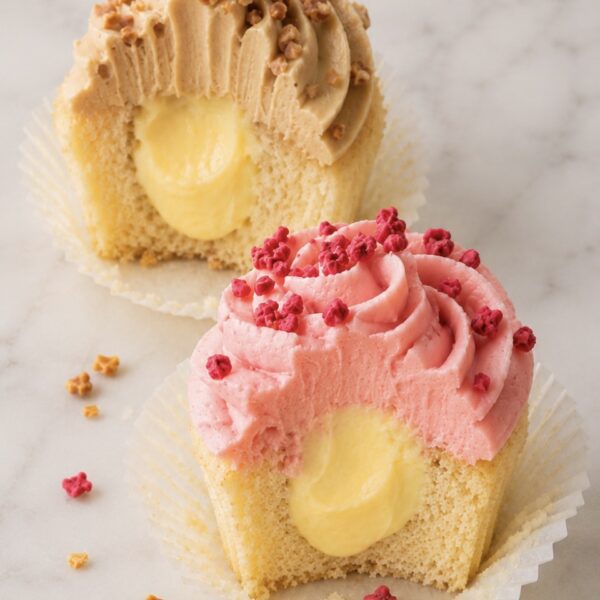 4-pk Bringebær & Vanilje cupcakes